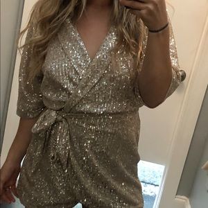 Sequin gold romper